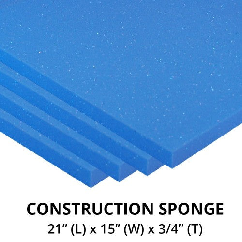 Construction Sponge Blue/Yellow 20'' (L) x 15'' (W) x 3/4'' (T) - 25PCS/BUNDLE